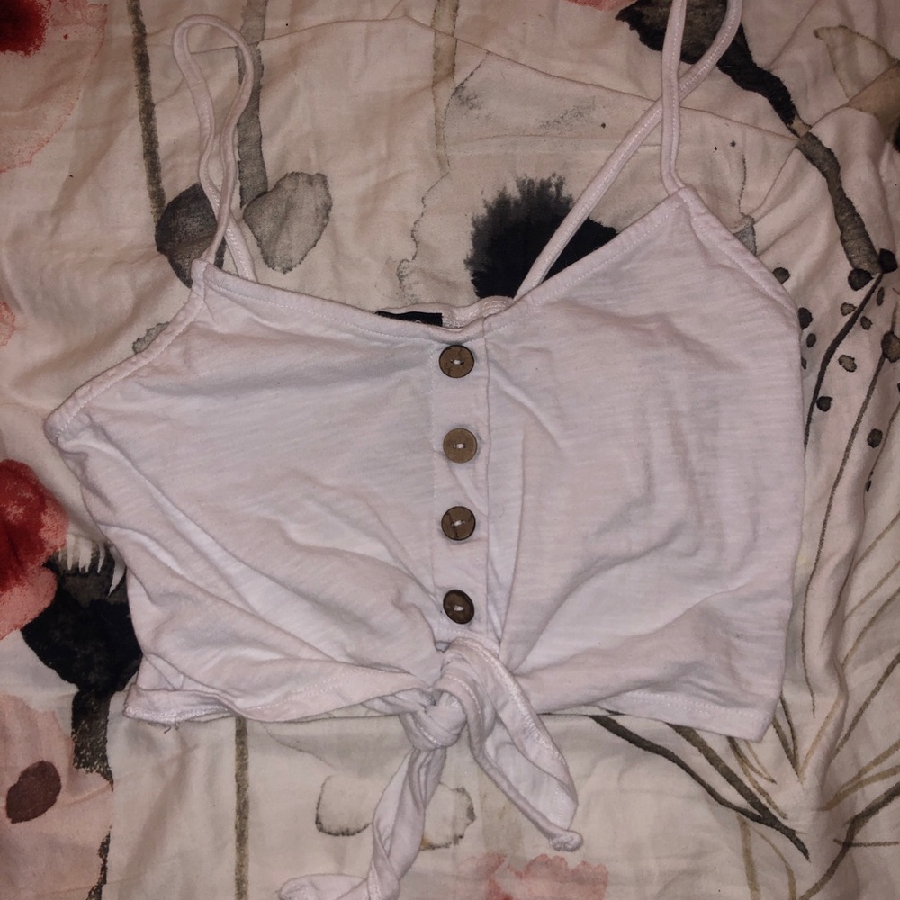 white crop top w buttons